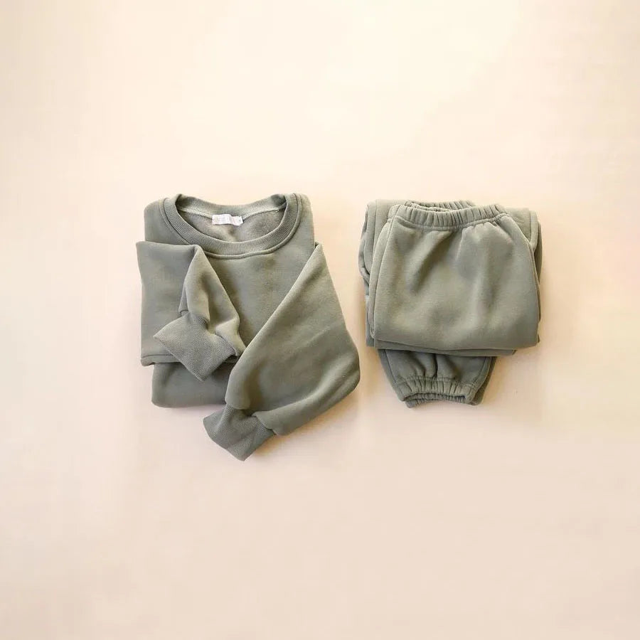Kids Sportswear Suits for Children Warm Autumn Winter Fleece Jacket + Pant Baby Kids Boy Girl Tracksuits Clothes Outfit