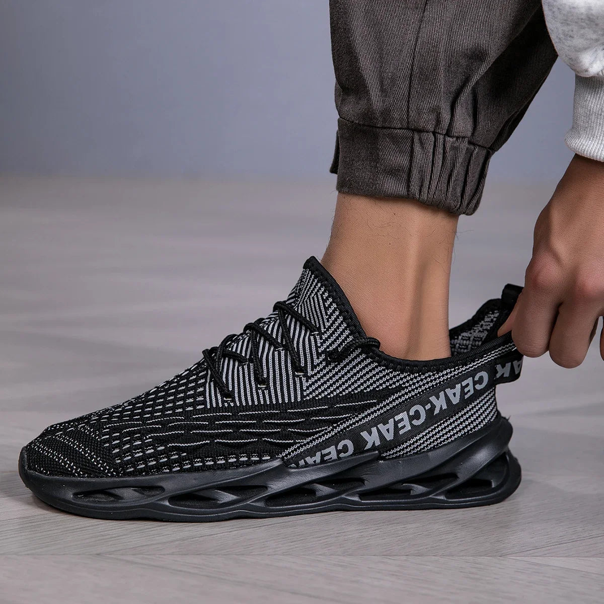 YRZL Sneakers Men Mesh Breathable Running Sport Shoes Man Light Soft Thick Sole Hole Mens Shoes Athletic Sneakers for Men