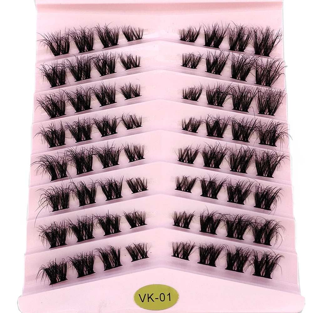 New 8 Rows Mink Eyelashes Natural Bundles Eyelash Extension 3D Russia Volume Individual Eyelash Cluster Makeup Tools Lashes