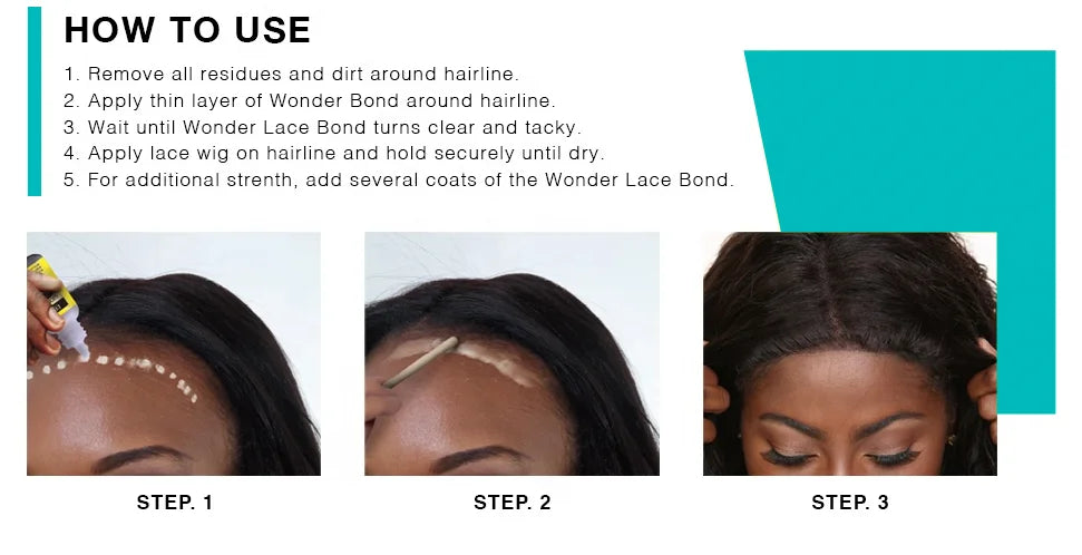 Lace Glue Waterproof For Lace Front Wig + Plant Glue Remover + Hair Wax Stick + Lace Tint Spray
