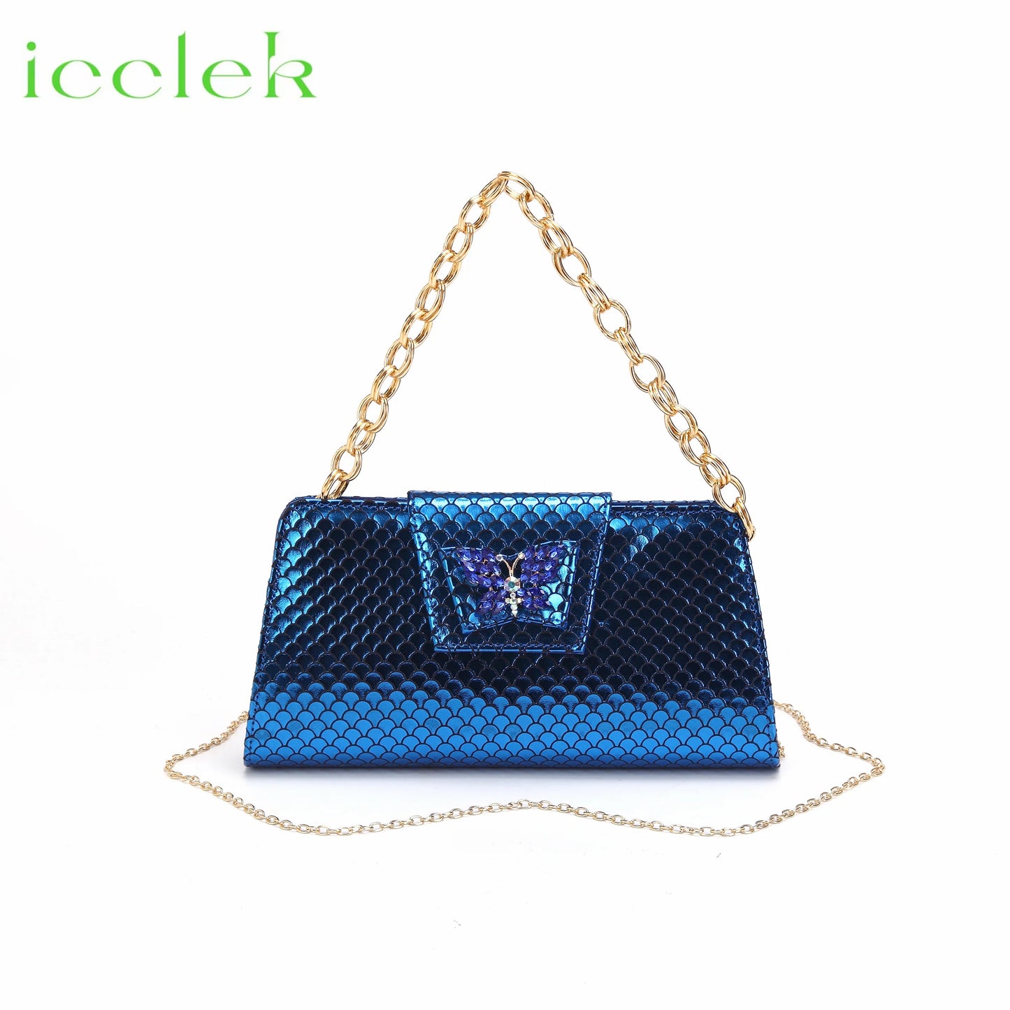 Royal Blue 2024 New Fashionable Summer Hollow Pattern Design Comfortble Heesl Sandal with Bag Set For Wpmen Party