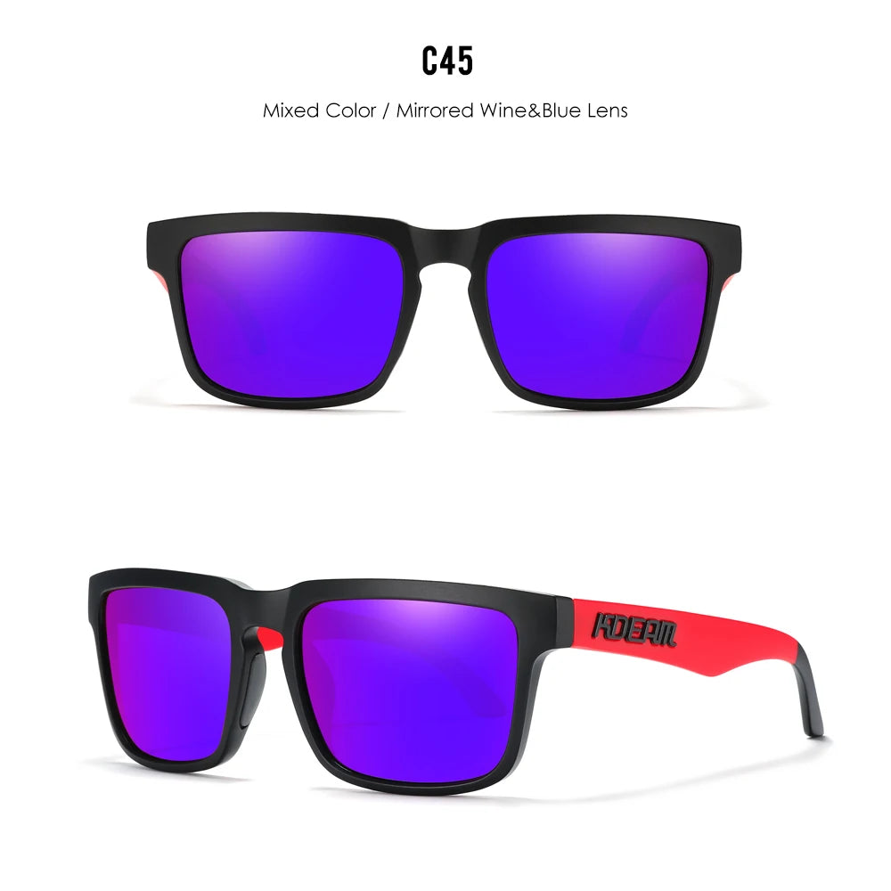KDEAM Brand Hot Selling Square Polarized Men Sunglasses Brief And Fashion Design Leisure Women Shades Fishing Driving Glasses