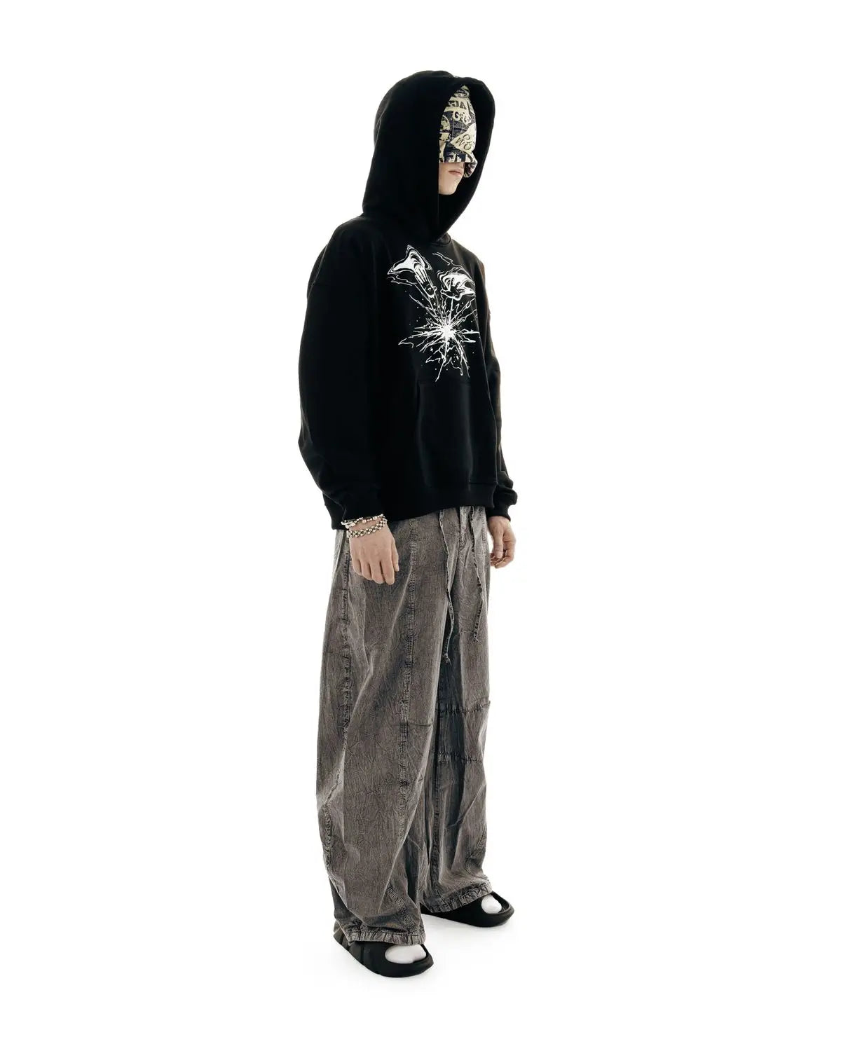 Punk Lyrical Print Clothing Oversized Hip Hop Pullover Streetwear Men's Hoodies Harajuku Fashion Tops Goth Hooded Sweatshirt Y2K