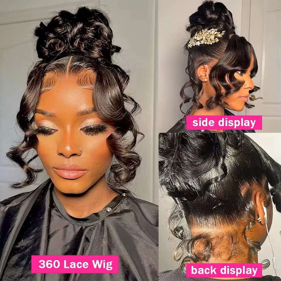 40Inch Body Wave Human Hair Wigs 360 Lace Front Wig Human Hair 13x6 Hd Lace Frontal Wig Ponytail Human Hair Black Wig For Women