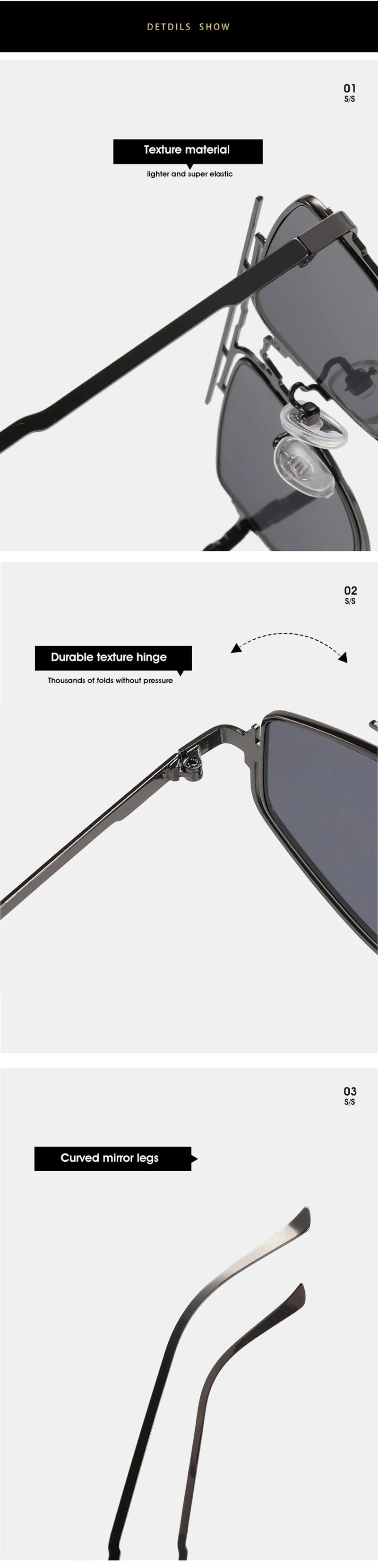 SHAUNA Retro Double Bridges Cat Eye Metal Frame Men Sunglasses Fashion Gradient Mirror Shades UV400 Women Outdoor Sun Glasses