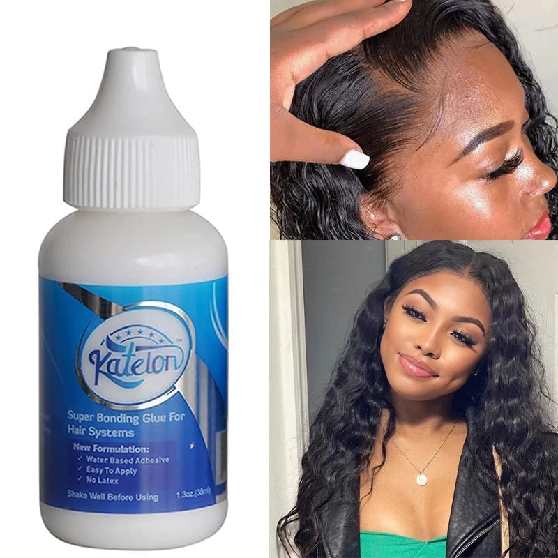 Lace Front Wig Glue Extra Hold Waterproof 38ml Super Bonding Adhesive Glue For Wig Cap 1Pcs Hair Glue Hair Styling Tools 1.3Oz