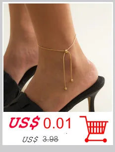 New Beach Barefoot Sandal Jewelry Elegant Bride Sexy Women's Fashion Charm Layer Chain Link Crystal Beads Foot Anklet Bracelet