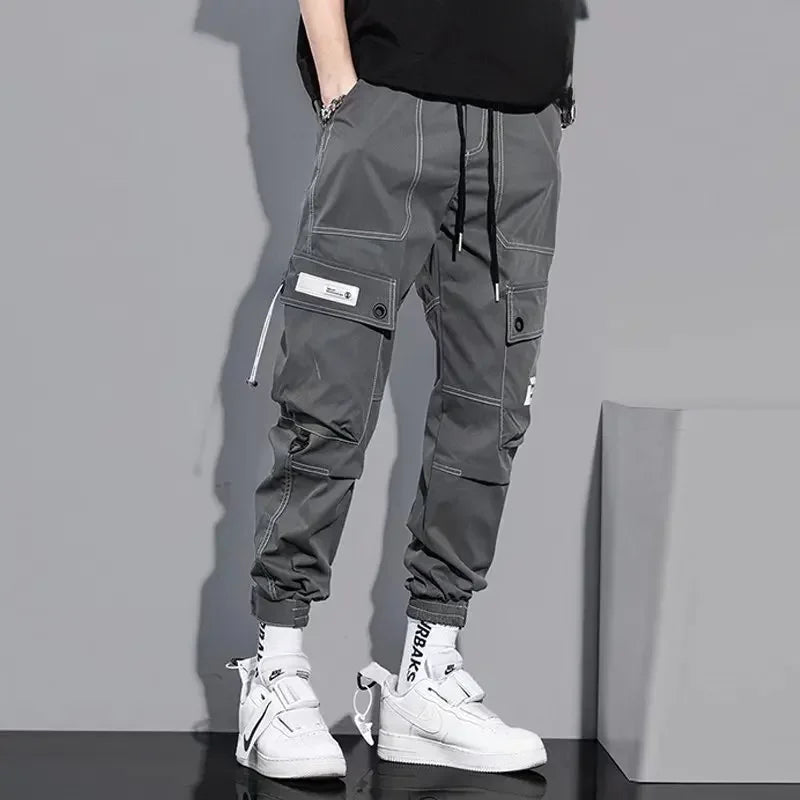 Spring Summer Korean Style Trendy Casual Men's Pants Loose Fit Work Trousers Versatile Pocket Long Leg Pants