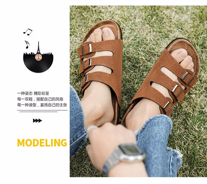 Men's Summer Sandals for Men 2024 Adult Leather Men's Sandal Man Beach Sandals Original Brands Shoes Trend Trending Comfortable