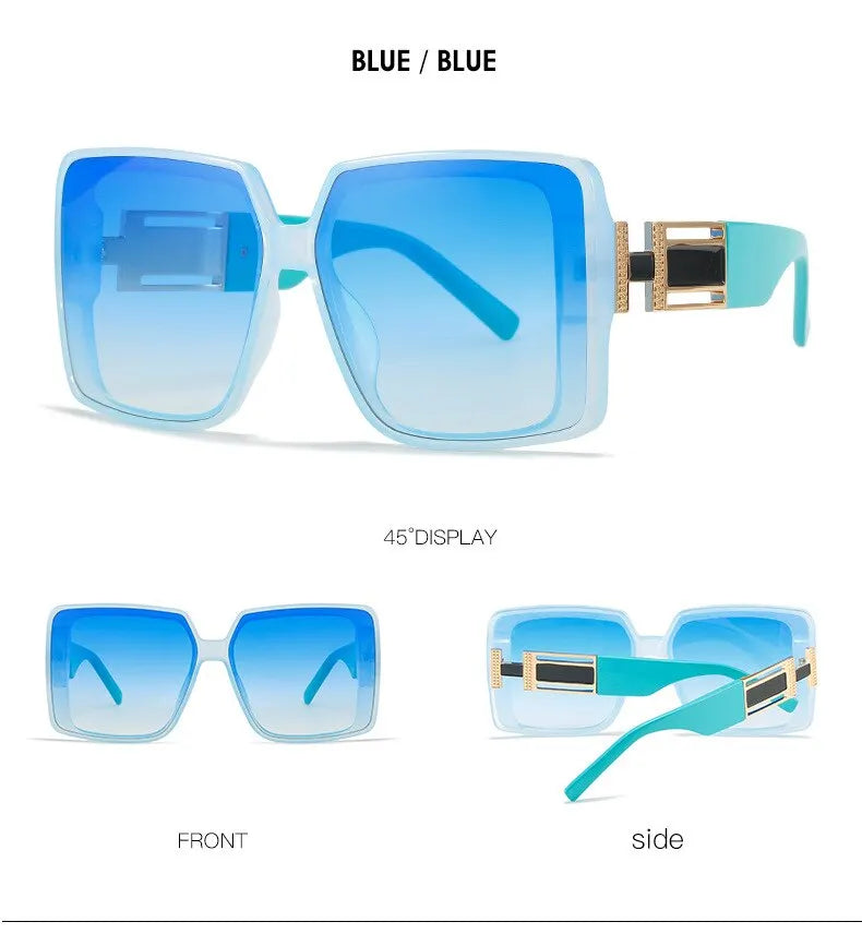 New Luxury Oversized Men Sunglasses Brand Designer Sun Glasses For Women Fashion Gradient Square Shades