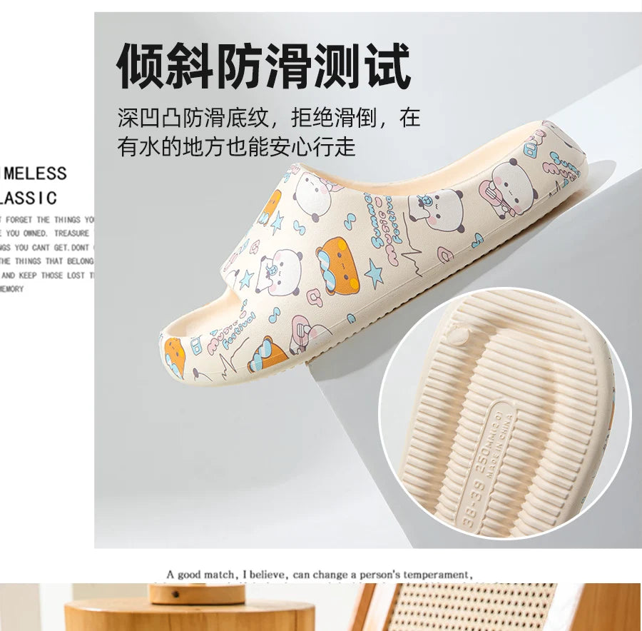 Kawaii Bubu Dudu Bear Slippers Summer Home Bathroom Anti-skid Bottom Outdoor Soft Shoes Cartoon Sandal Girl Gift Anime Figure