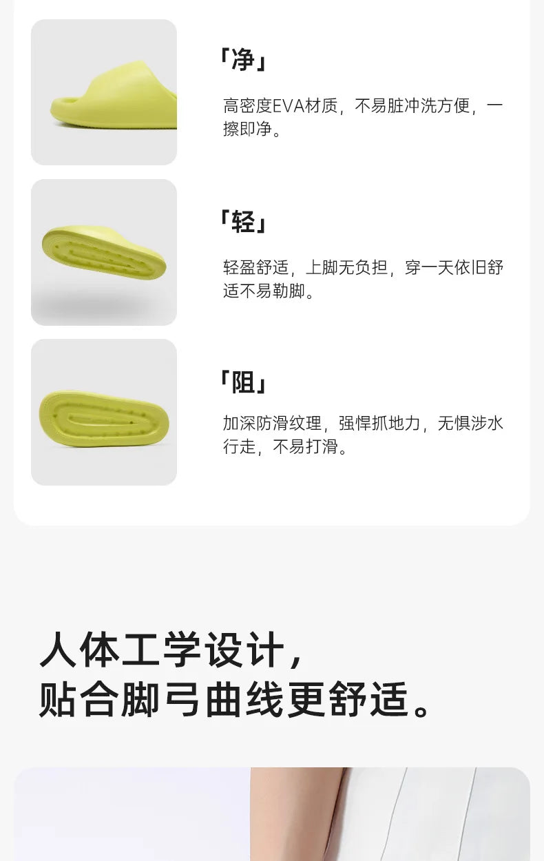Women's Slippers Fashion Light EVA Soft Home Sole Slipper Bathroom Anti-Slip Casual Indoor Slipper Beach Sandal Flip-Flops