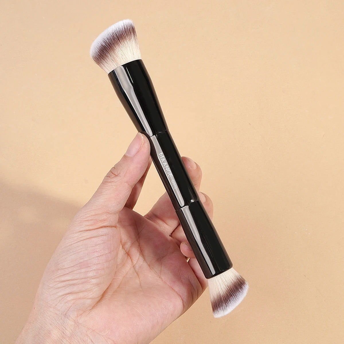 MAANGE Double-Ended Contour Brush Angled Foundation Sculpting Brush Powder Blush Brush Women Cosmetic Makeup Tools Facial Brush