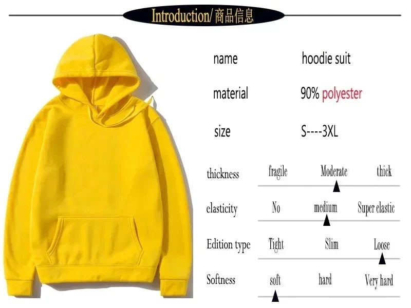 Men Tracksuit 2 Pieces Sets Hooded Sweatshirt +Drawstring Pants Male Hoodies Running Sportswear Men Women Autumn Sportwear