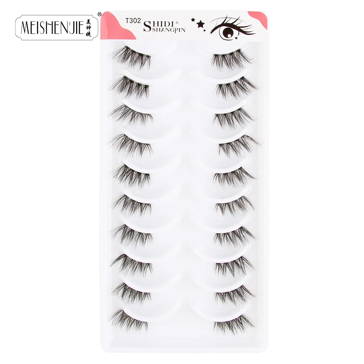 MEISHENJIE New 10 Pairs Half Lashes Natural Long 3d Mink False Eyelashes Reusable Fluffy Faux Cils Extension Makeup Tools Lashes
