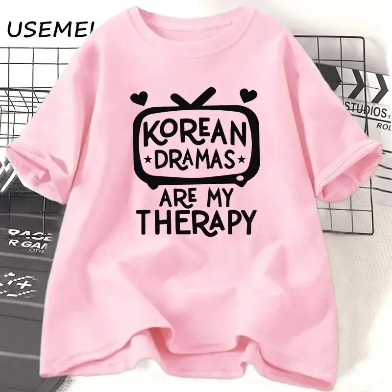 K-Drama T-shirt Women's Korean Drama T-shirt Short Sleeve Plus Size T-shirt Women's Street Casual Women's T-shirt