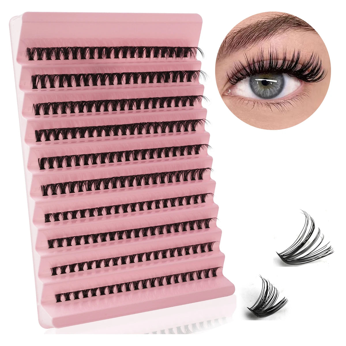 3/10 Rows Wispy False Eyelashes C Curl Individual Cluster Lashes DIY Make Up Eyeslash Extension Natural Faux Cils Makeup Tools
