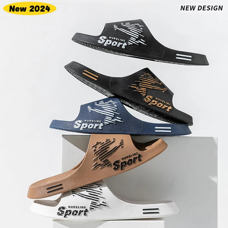 New Trend Men's Slippers Home indoor anti slip soft sole pvc slippers Summer sports style Outdoor Casual Beach Flip Flops Sandal