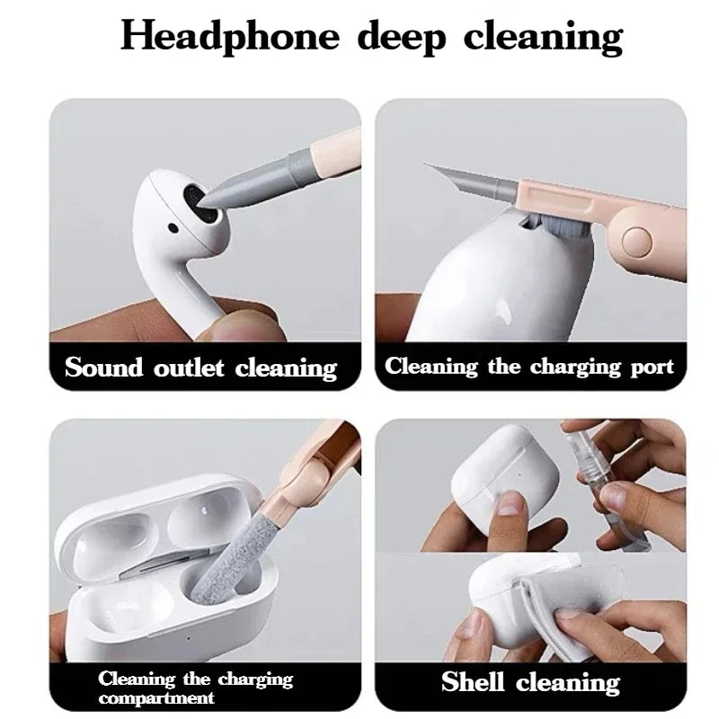 7 in 1 Computer Keyboard Cleaner Kit Earphones Cleaner Brush For AirPods Computer Tablet Laptop TV Screen Phone Cleaning Tools