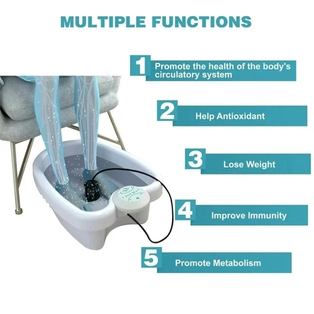 Detox Ionic Foot Bath Electric Massage Machine Foot Spa Hydrotherapy Machine Deep Cleaning Vibration Whirlpool FootBath Nursing