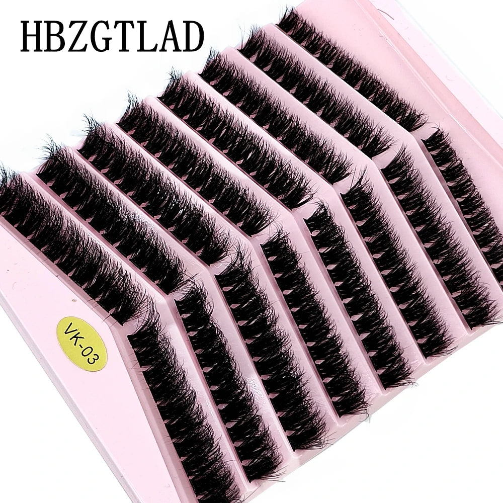 New 8 Rows Mink Eyelashes Natural Bundles Eyelash Extension 3D Russia Volume Individual Eyelash Cluster Makeup Tools Lashes