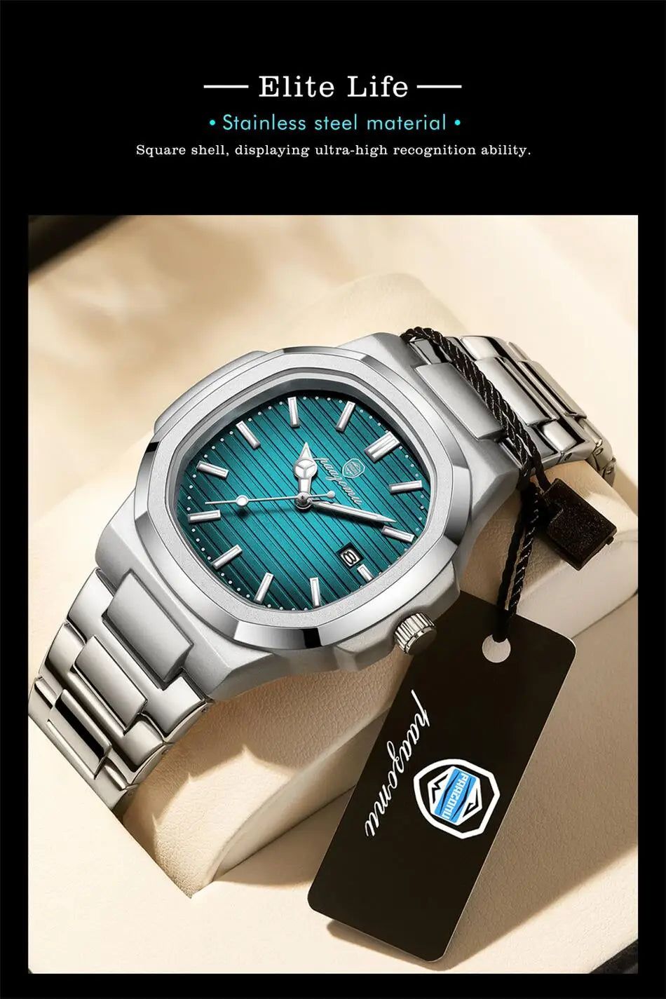 PAAZOMU Luxury Watch 2025 New Business Waterproof Male Clock Luminous Date Stainless Steel Square Quartz Men Watch reloj hombre