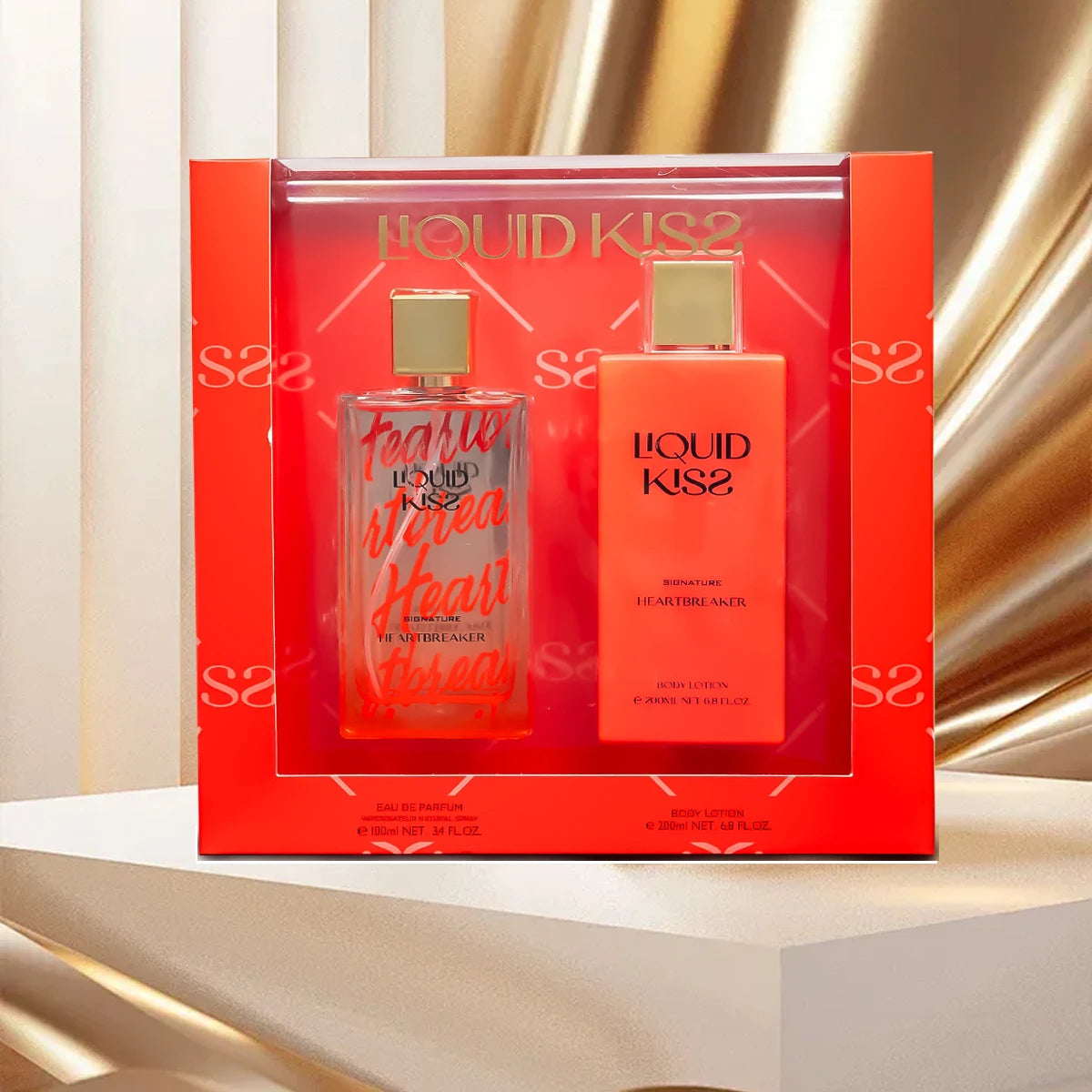 LIQUID KISS Mist & Lotion Set for Women Body Mist Gift Sets 3.4 oz Eau de Parfum Spray 6.8oz Body Lotion HEARTBREAKER 2Pc