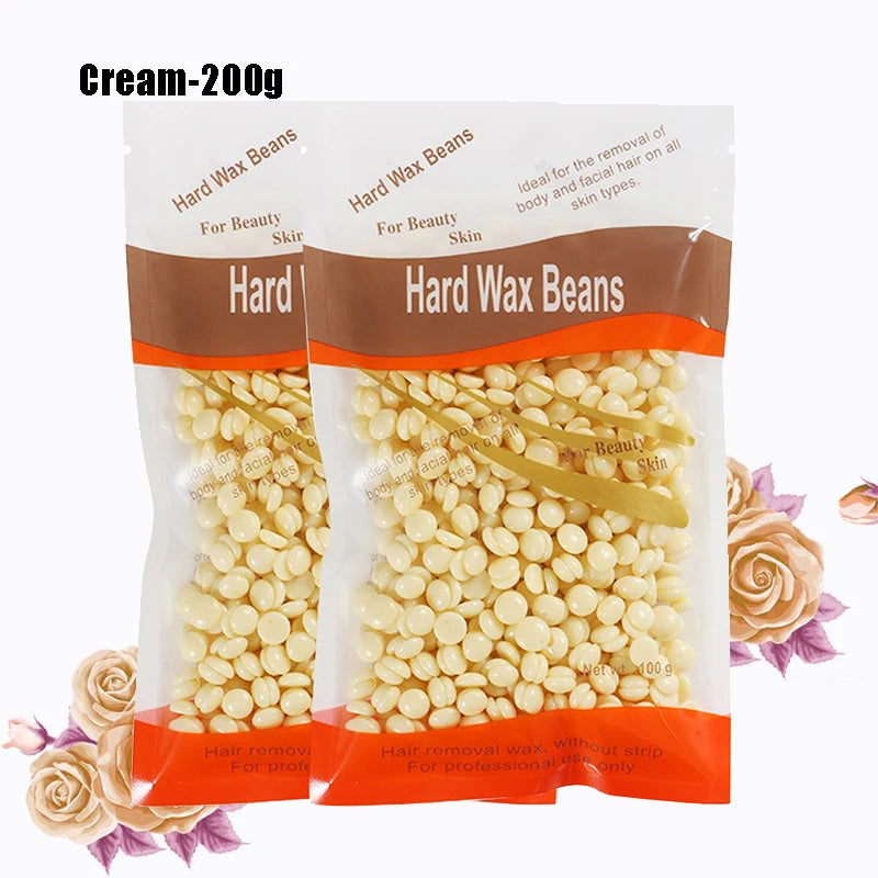 Hard Wax Beads Wax Beans for Hair Removal Sensitive Skin with Strawberries FormulaPerfect for Full Body Facial Brazilian Bikini