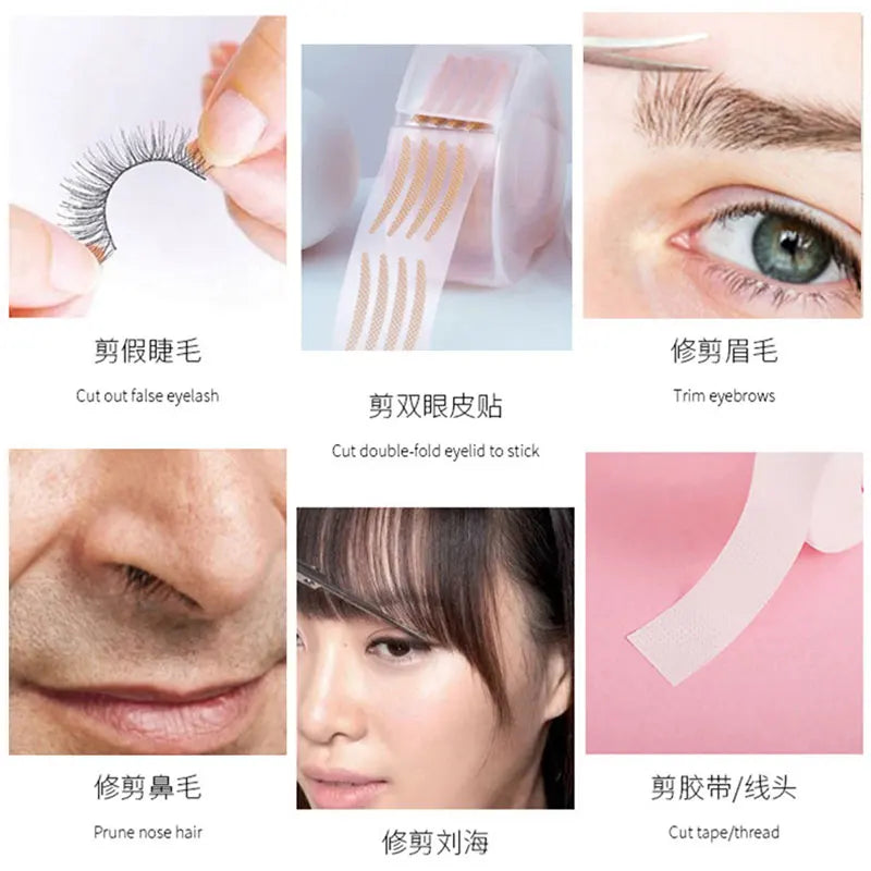 Eyebrow Scissor Makeup Eyelash Trimmer Nose Facial Hair Remover Multifunctional Scissors Stainless Steel Nail Cuticle Tools