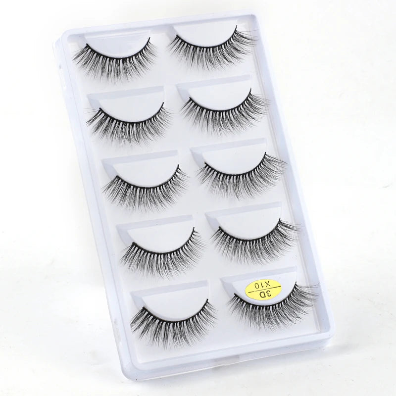 3/5 Pairs Fake Lashes Natural Long False Eyelashes Extension Fluffy 3D Mink Lashes Wispy Strip Eyelashes Makeup Tools maquillaje