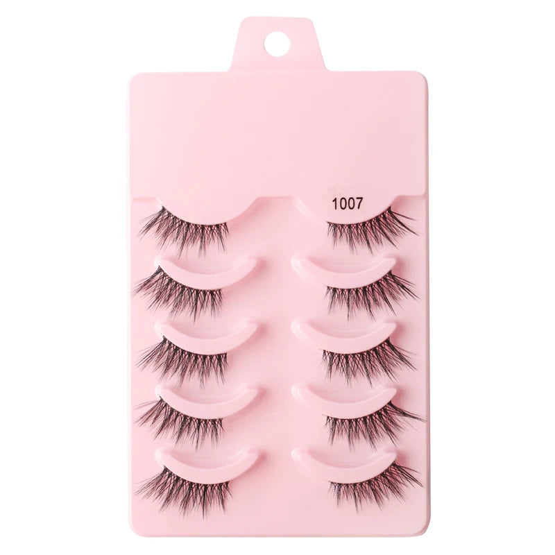 Hot Sale 3/5/6 Pairs 3D Mink Lashes Natural Long Cat Half Eyelashes Wispy Fluffy Manga Lashes Makeup Tools Faux Cils maquillaje