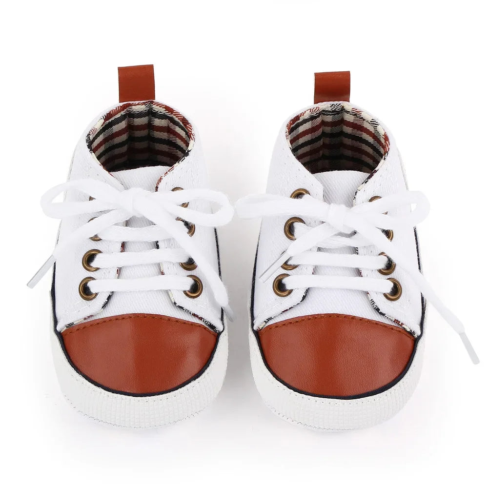 New Baby Canvas Sneaker For Newborn Sport Shoes For Baby Boys Girls Infant Toddler Soft Bottom Anti-slip First Walkers 0-18 M