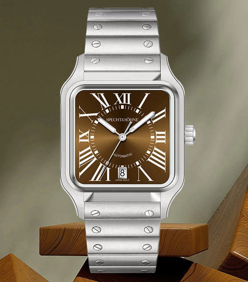 2024 New High Quality Specht & Söhne Watch Miyota Automatic Mechanical Watches Wine Red Sapphire Stainless Steel Watch For Men