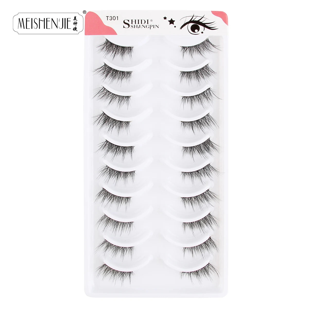MEISHENJIE New 10 Pairs Half Lashes Natural Long 3d Mink False Eyelashes Reusable Fluffy Faux Cils Extension Makeup Tools Lashes
