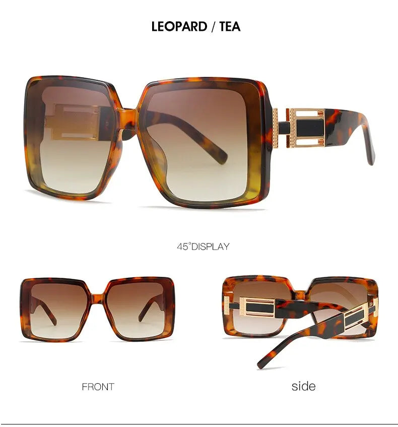 New Luxury Oversized Men Sunglasses Brand Designer Sun Glasses For Women Fashion Gradient Square Shades