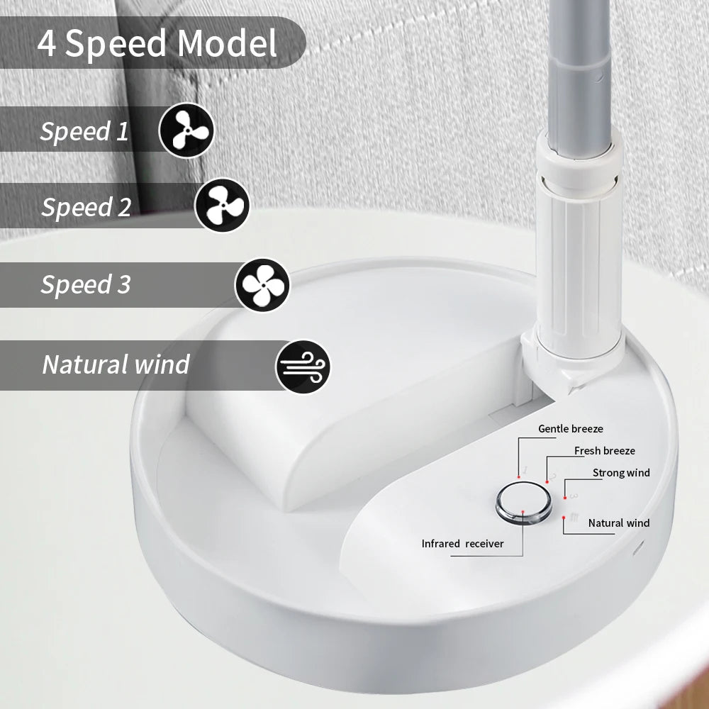 UNITEDTIME Desk and table fan, Foldable Fans Portable Travel Fan Battery Operated or USB Powered,Adjustable Height,My Foldaway