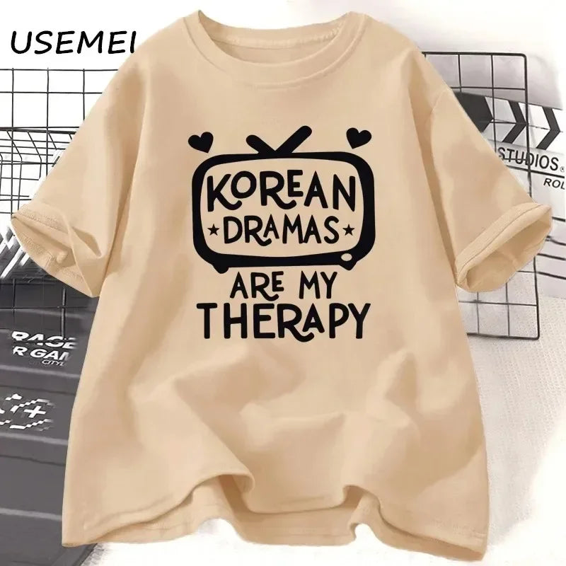 K-Drama T-shirt Women's Korean Drama T-shirt Short Sleeve Plus Size T-shirt Women's Street Casual Women's T-shirt