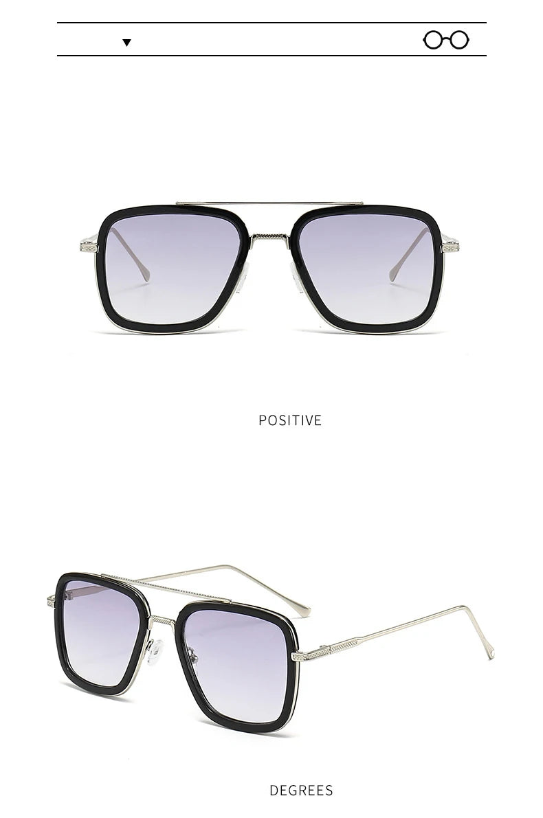 2024 New Square Men Sunglasses Fashion Metal Steampunk Sun Glasses For Women Trendy Outdoor Shades Eyewear Unisex Accessory