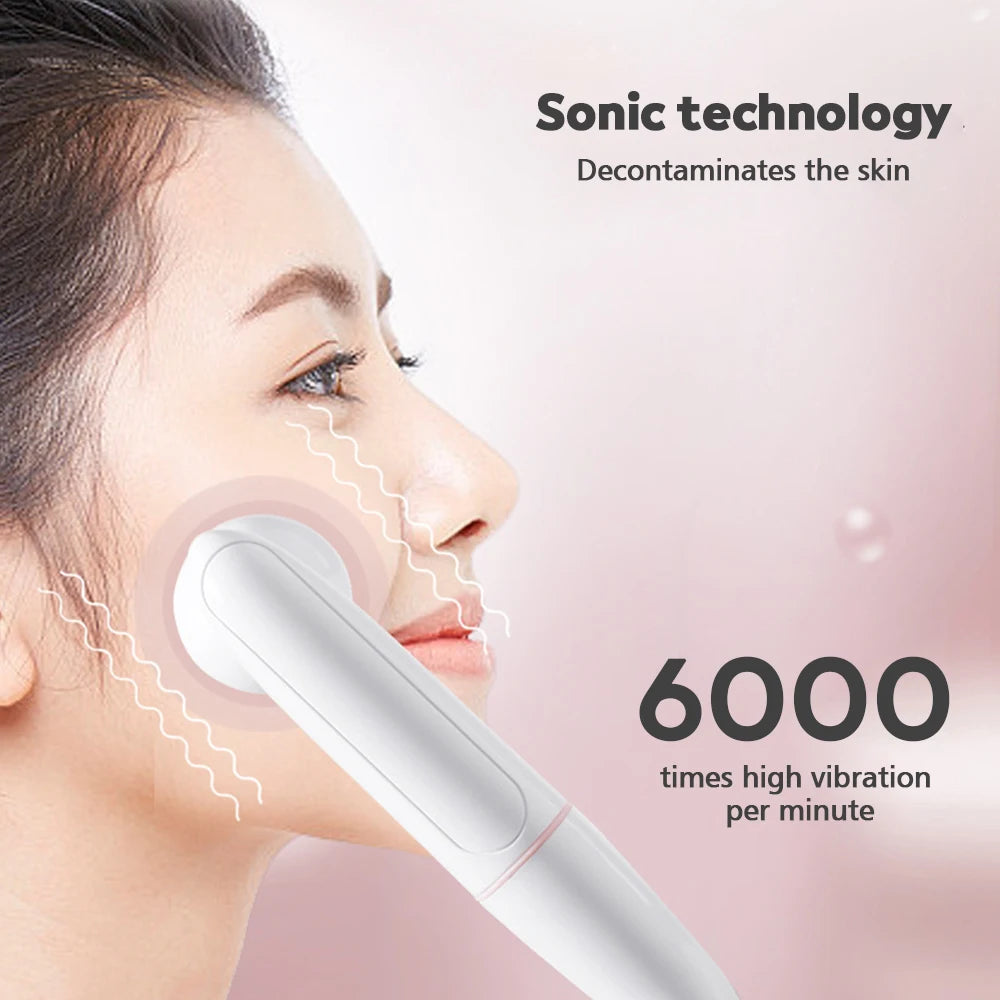 Electric Facial Cleansing Brush 2in1 Sonic Face Cleaning Device for Deep Cleaning IPX6 Waterproof Blackhead Removal Pore Cleaner