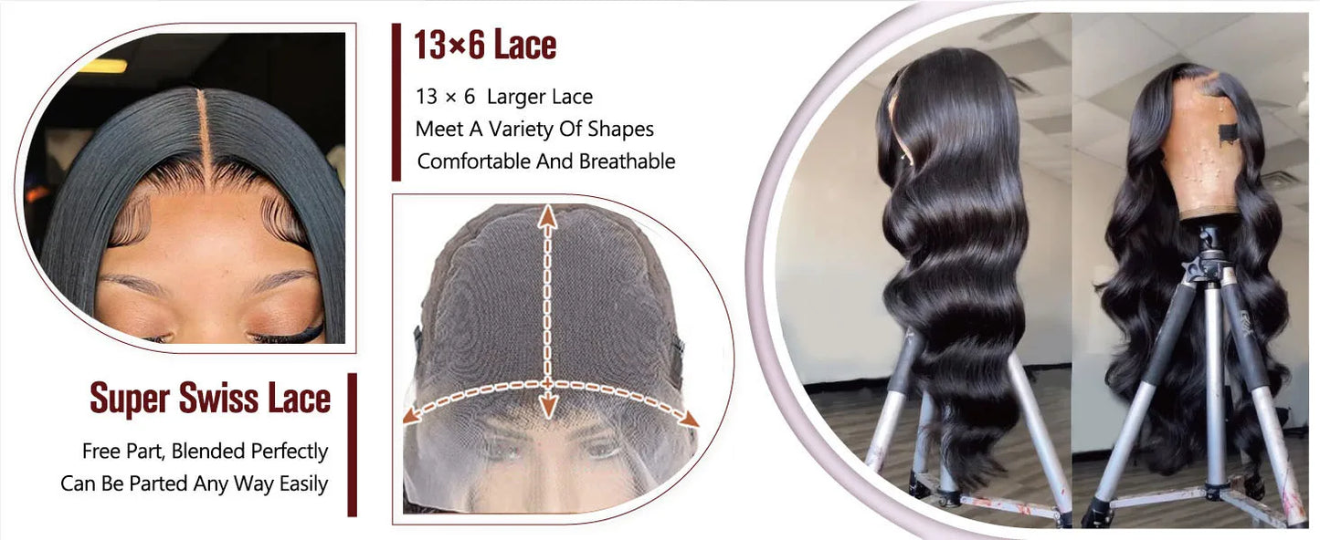 30 40 42Inch Body Wave Wigs Human Hair 13x4 13x6 HD Lace Frontal 100% Human Hair Wig For Black Women 13x5 13x7 Lace Closure Wigs
