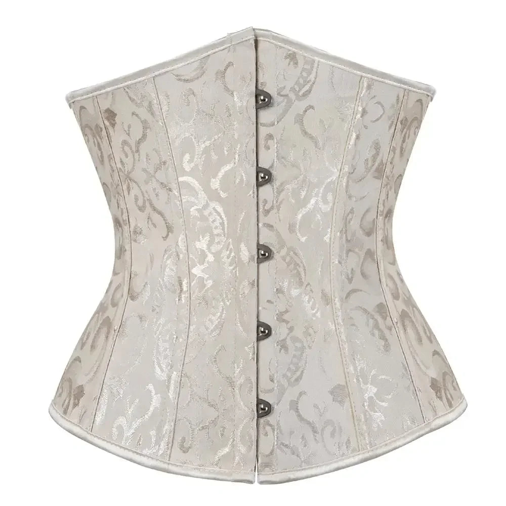 Women's Corset Underbust Floral Gothic Corsets Sexy Jacquard Bustiers Waist Trainer Bustier Woman Carnival Costume Plus Size
