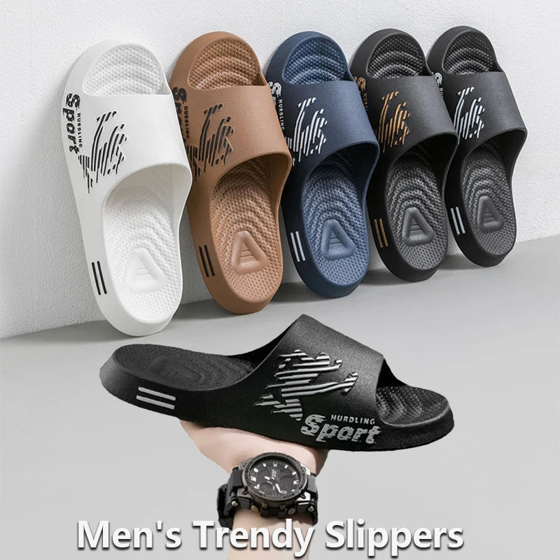 New Trend Men's Slippers Home indoor anti slip soft sole pvc slippers Summer sports style Outdoor Casual Beach Flip Flops Sandal