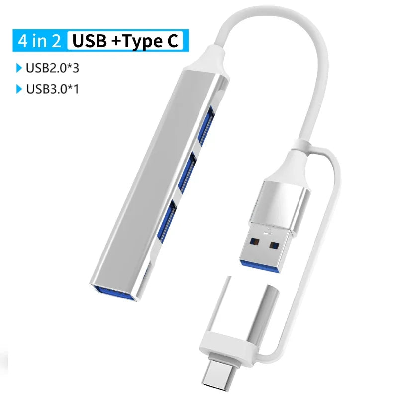 USB 3.0 Type C Adapter Docking Ststion USB 2.0 Port TF SD Card Reader Audio Output Multi-hub Splitter for Macbook Pro Computer
