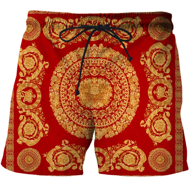 3D Printing Luxury Beach Shorts Pants Men Hawaii Vacation Essentials Swim Trunks Casual Gym Surf Swimsuit Kids Board Ice Shorts