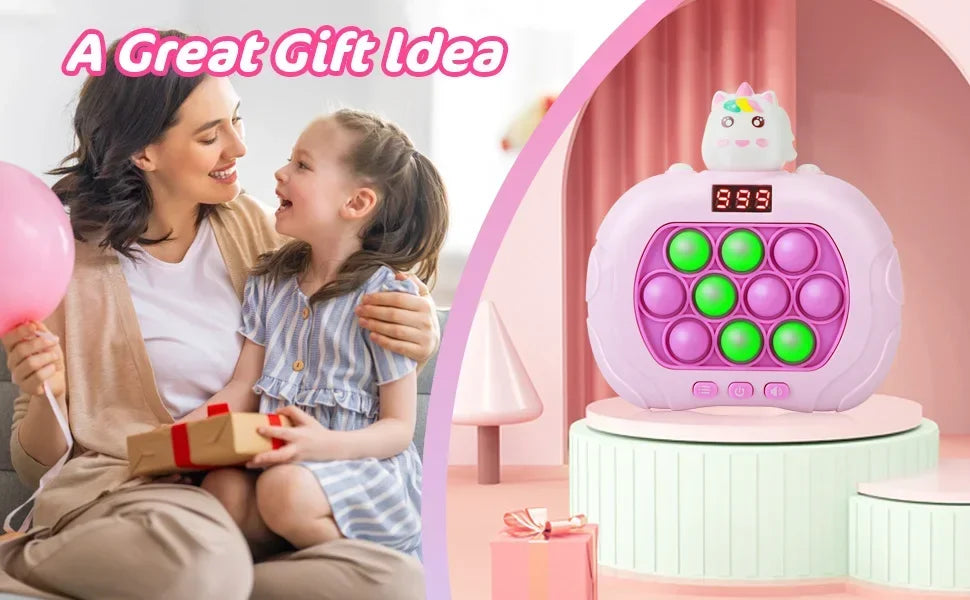 999 Level Electronic Pop Quick Push Bubbles Game Machine Kids Cartoon Fun Squeezing Toys Anti Stress Sensory Bubble Toy Gifts