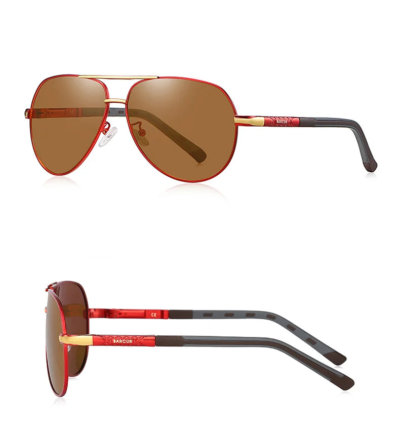BARCUR Fashion Glasses Hot Style Men sunglasses Polarized UV400 Protection Driving Sun Glass Male Oculos De Sol