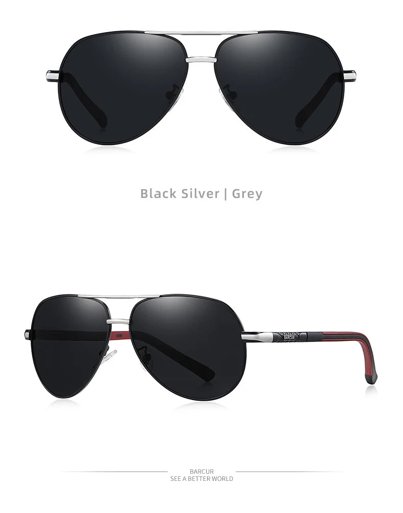 BARCUR Fashion Glasses Hot Style Men sunglasses Polarized UV400 Protection Driving Sun Glass Male Oculos De Sol