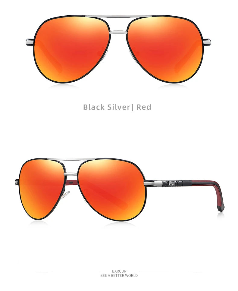 BARCUR Fashion Glasses Hot Style Men sunglasses Polarized UV400 Protection Driving Sun Glass Male Oculos De Sol