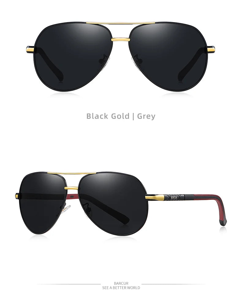 BARCUR Fashion Glasses Hot Style Men sunglasses Polarized UV400 Protection Driving Sun Glass Male Oculos De Sol