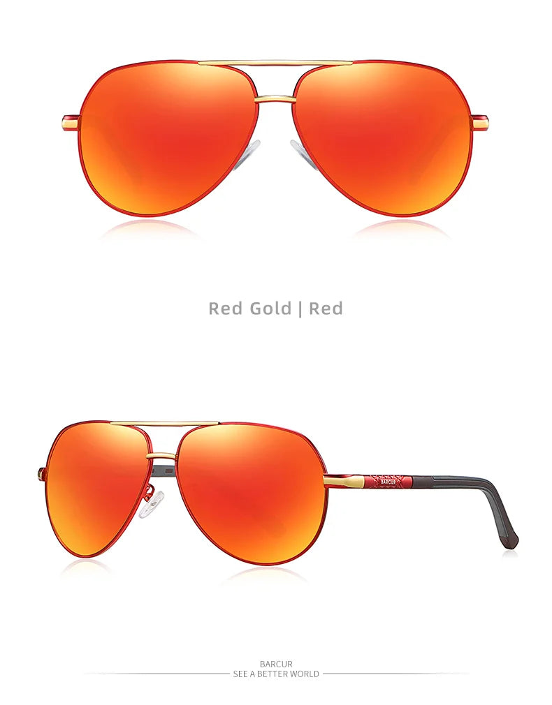 BARCUR Fashion Glasses Hot Style Men sunglasses Polarized UV400 Protection Driving Sun Glass Male Oculos De Sol